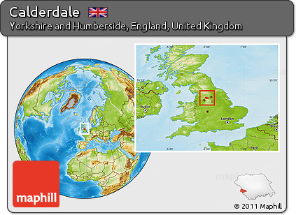 Physical Location Map of Calderdale