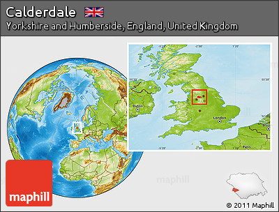 Physical Location Map of Calderdale