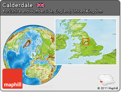 Physical Location Map of Calderdale