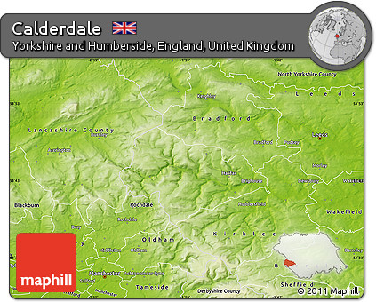 Physical Map of Calderdale