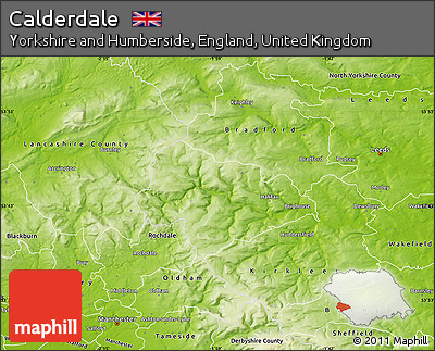 Physical Map of Calderdale