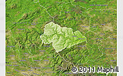 Physical Map of Calderdale, satellite outside
