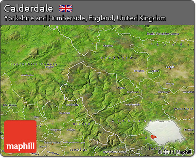 Satellite Map of Calderdale