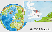 Physical Location Map of City of Kingston upon Hull, highlighted country, highlighted parent region