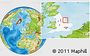 Physical Location Map of City of Kingston upon Hull, highlighted grandparent region