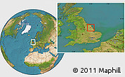 Satellite Location Map of City of Kingston upon Hull
