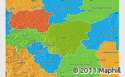 Physical Map of Doncaster, political outside
