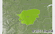 Physical Map of Doncaster, semi-desaturated