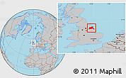 Gray Location Map of East Riding of Yorkshire