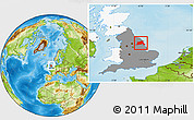 Physical Location Map of East Riding of Yorkshire, highlighted country, highlighted grandparent region
