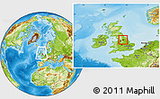 Physical Location Map of Leeds, within the entire country