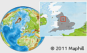 Physical Location Map of Leeds, highlighted country, highlighted grandparent region