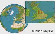 Satellite Location Map of Leeds