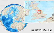 Shaded Relief Location Map of Leeds
