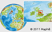 Physical Location Map of Yorkshire and Humberside, within the entire country