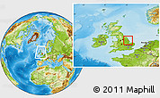 Physical Location Map of North East Lincolnshire, within the entire country
