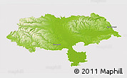 Physical 3D Map of North Yorkshire County, cropped outside