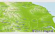 Physical 3D Map of North Yorkshire County