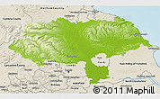 Physical 3D Map of North Yorkshire County, shaded relief outside