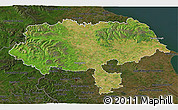 Satellite 3D Map of North Yorkshire County, darken
