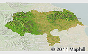 Satellite 3D Map of North Yorkshire County, lighten