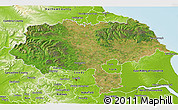 Satellite 3D Map of North Yorkshire County, physical outside