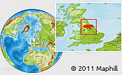 Physical Location Map of North Yorkshire County