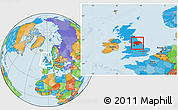 Political Location Map of North Yorkshire County, within the entire country
