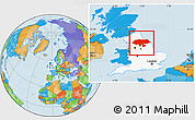 Political Location Map of North Yorkshire County, highlighted grandparent region