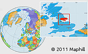 Political Location Map of North Yorkshire County, highlighted parent region