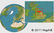 Satellite Location Map of North Yorkshire County