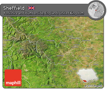 Satellite Map of Sheffield