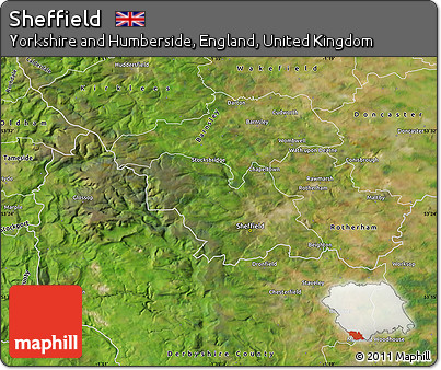 Satellite Map of Sheffield