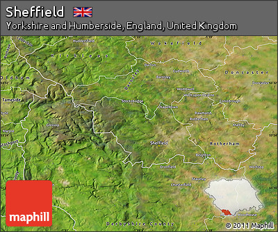 Satellite Map of Sheffield