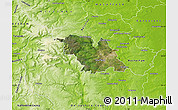 Satellite Map of Sheffield, physical outside