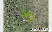 Satellite Map of Sheffield, semi-desaturated