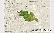 Satellite Map of Sheffield, shaded relief outside
