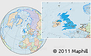 Political Location Map of United Kingdom, lighten, land only