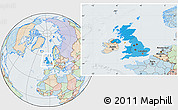 Political Location Map of United Kingdom, lighten