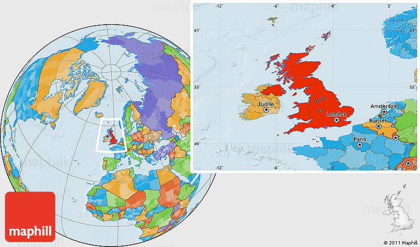 Political Location Map Of United Kingdom