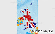 Flag Map of United Kingdom, political outside