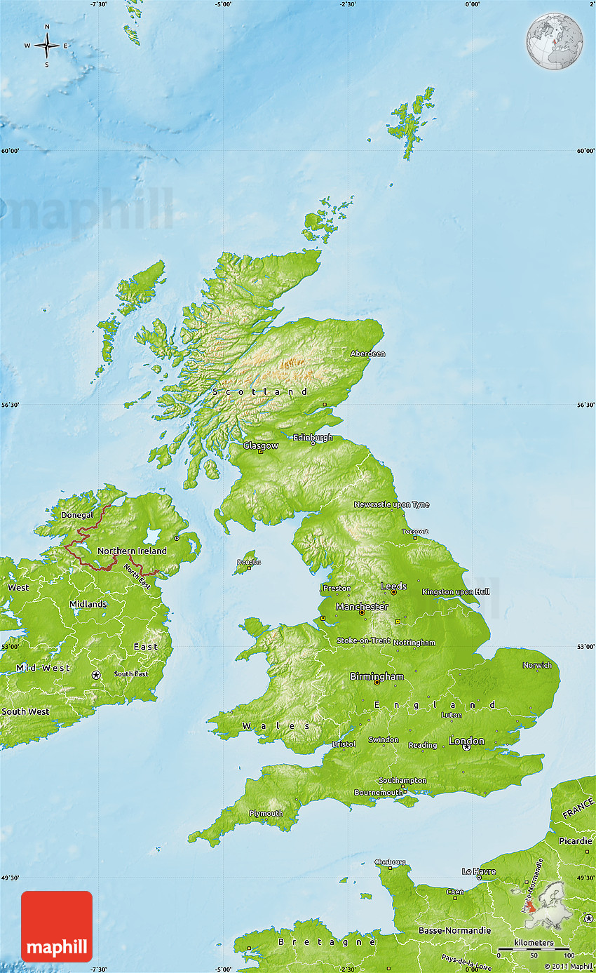 Großbritannien Geographischen Karte