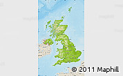 Physical Map of United Kingdom, shaded relief outside