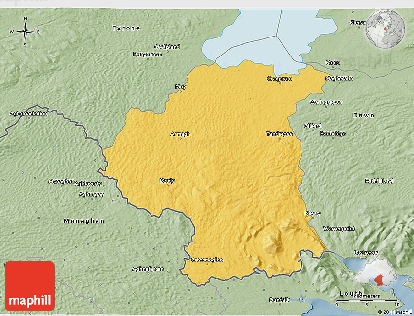 Savanna Style 3D Map of Armagh