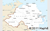 Classic Style Simple Map of Northern Ireland