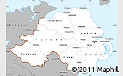 Gray Simple Map of Northern Ireland