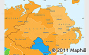 Political Shades Simple Map of Northern Ireland