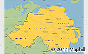 Savanna Style Simple Map of Northern Ireland