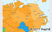 Political Simple Map of Northern Ireland
