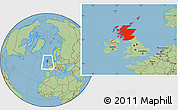 Savanna Style Location Map of Scotland, within the entire country